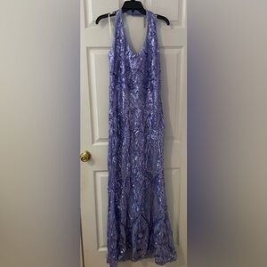 Purple Sequin Prom Dress